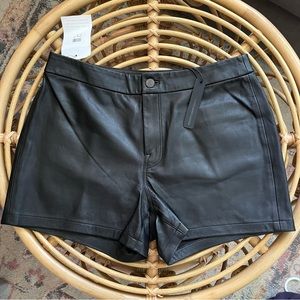 J Brand Black 100% Leather Shorts Size 28